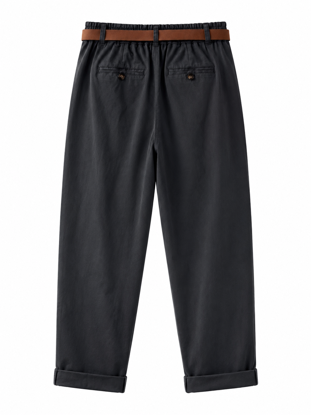 Pantalón Fit con Cinturón Decorativo