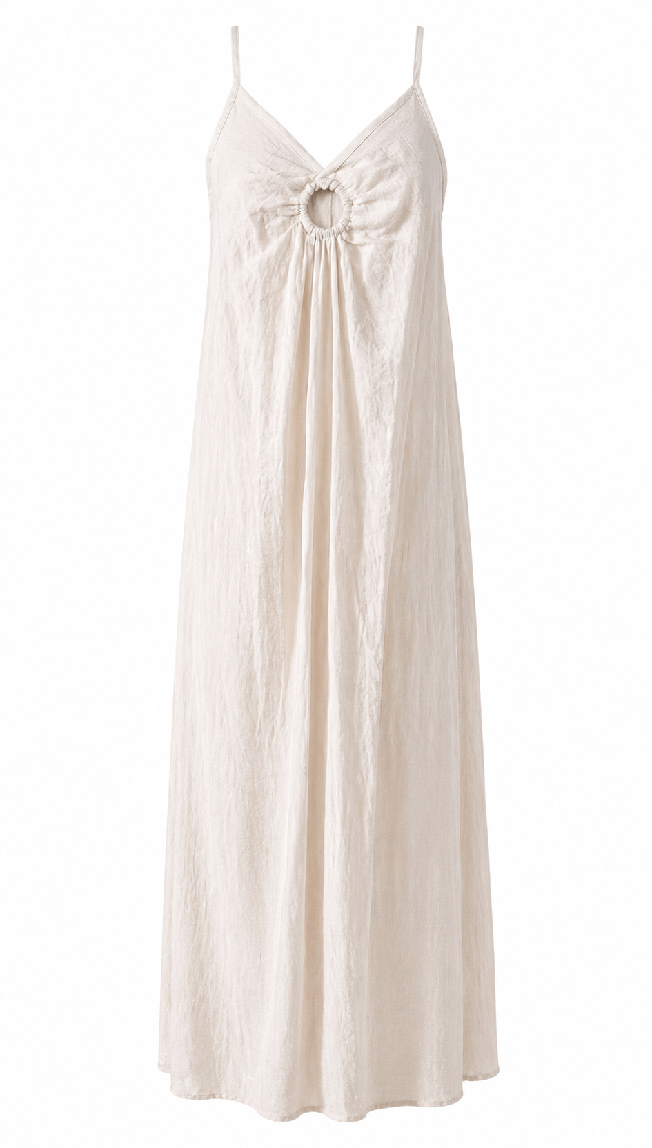 Vestido Largo Fluido con Detalle Frontal