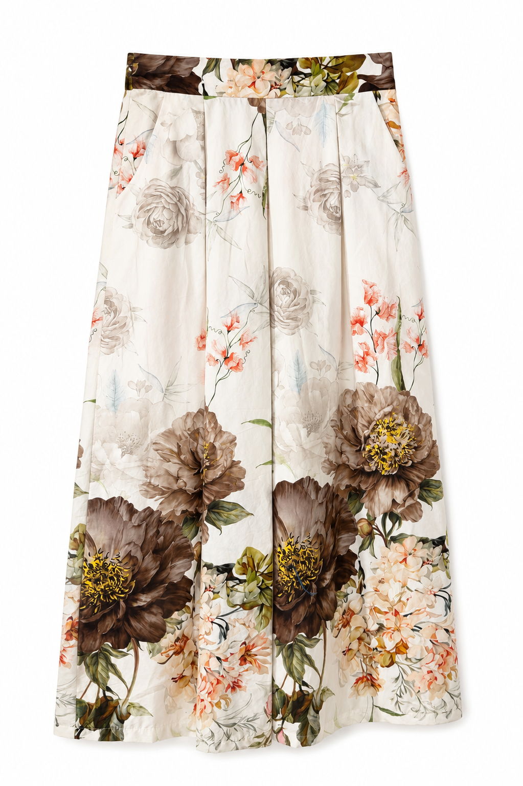 Conjunto Floral Blanco de Blusa + Pantalón Palazzo