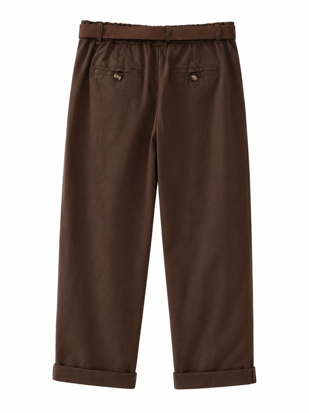 Pantalón Fit con Cinturón Decorativo