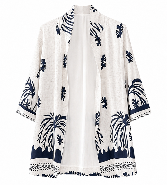 Blazer Casual con estampado tropical