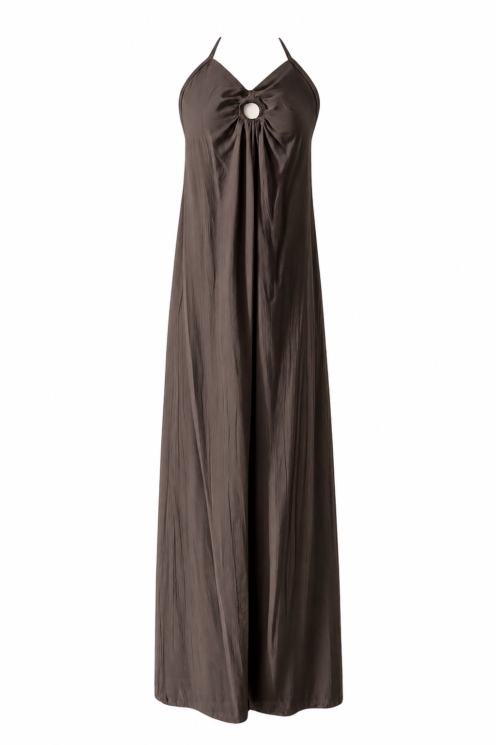 Vestido Largo Fluido con Detalle Frontal