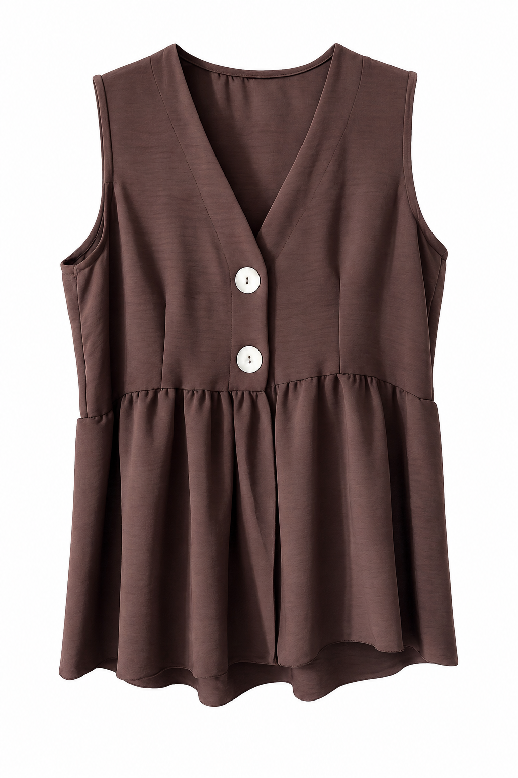 Blusa Peplum Blanca sin Mangas