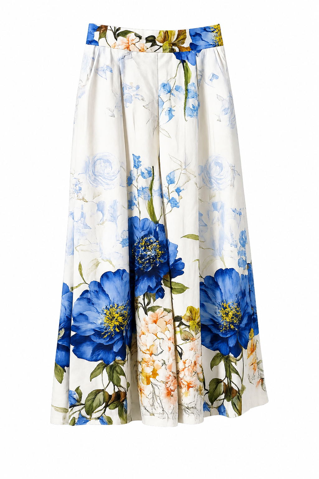 Conjunto Floral Blanco de Blusa + Pantalón Palazzo