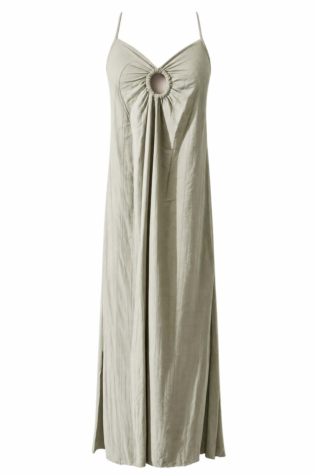 Vestido Largo Fluido con Detalle Frontal