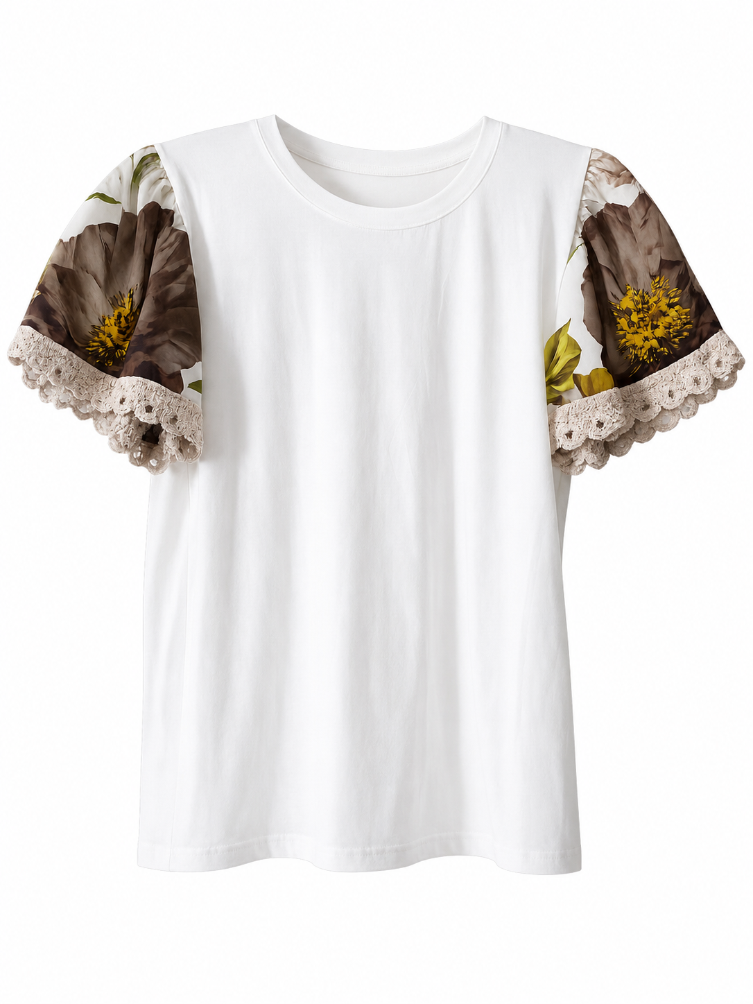 Conjunto Floral Blanco de Blusa + Pantalón Palazzo