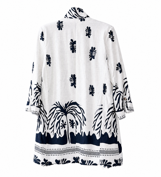 Blazer Casual con estampado tropical