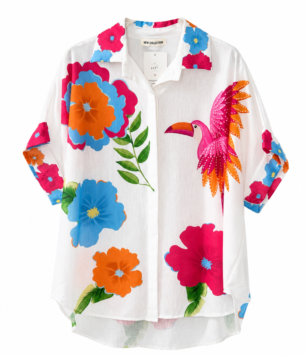 Camisa Oversize Estampada Multicolor Edición Artística