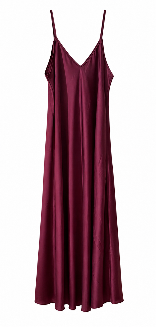 Vestido Satinado Burgundy de Tirantes